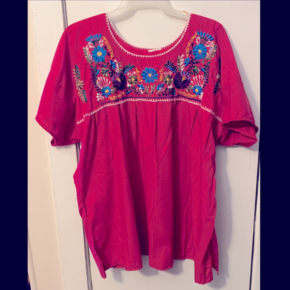 Mexican embroidered blouse.